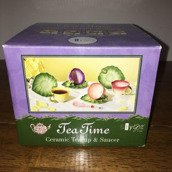 Tea Time Floral Ceramic Teacup & Saucer - Picture 11 of 14